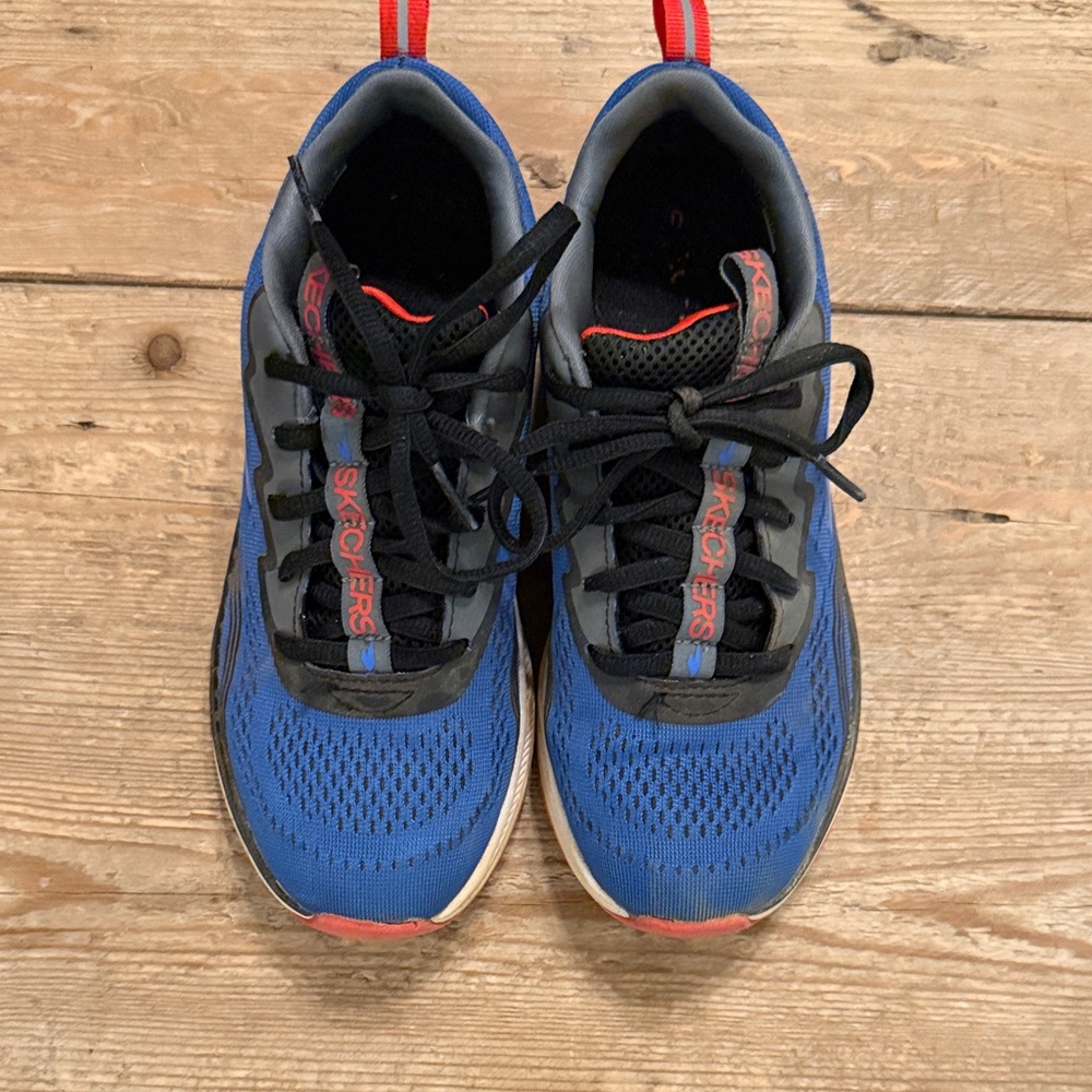 Skechers Blue and Black Sneakers with Red Highlights
